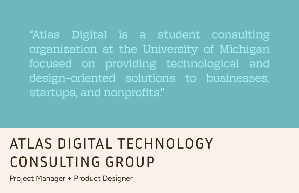 Atlas Digital Technology Consulting Group, Project Manager and Product Designer