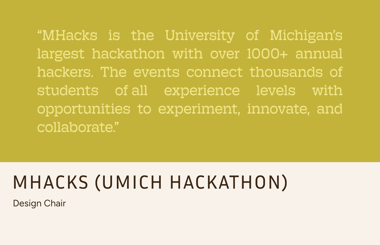 MHacks, the University of Michigan hackathon, Design Chair