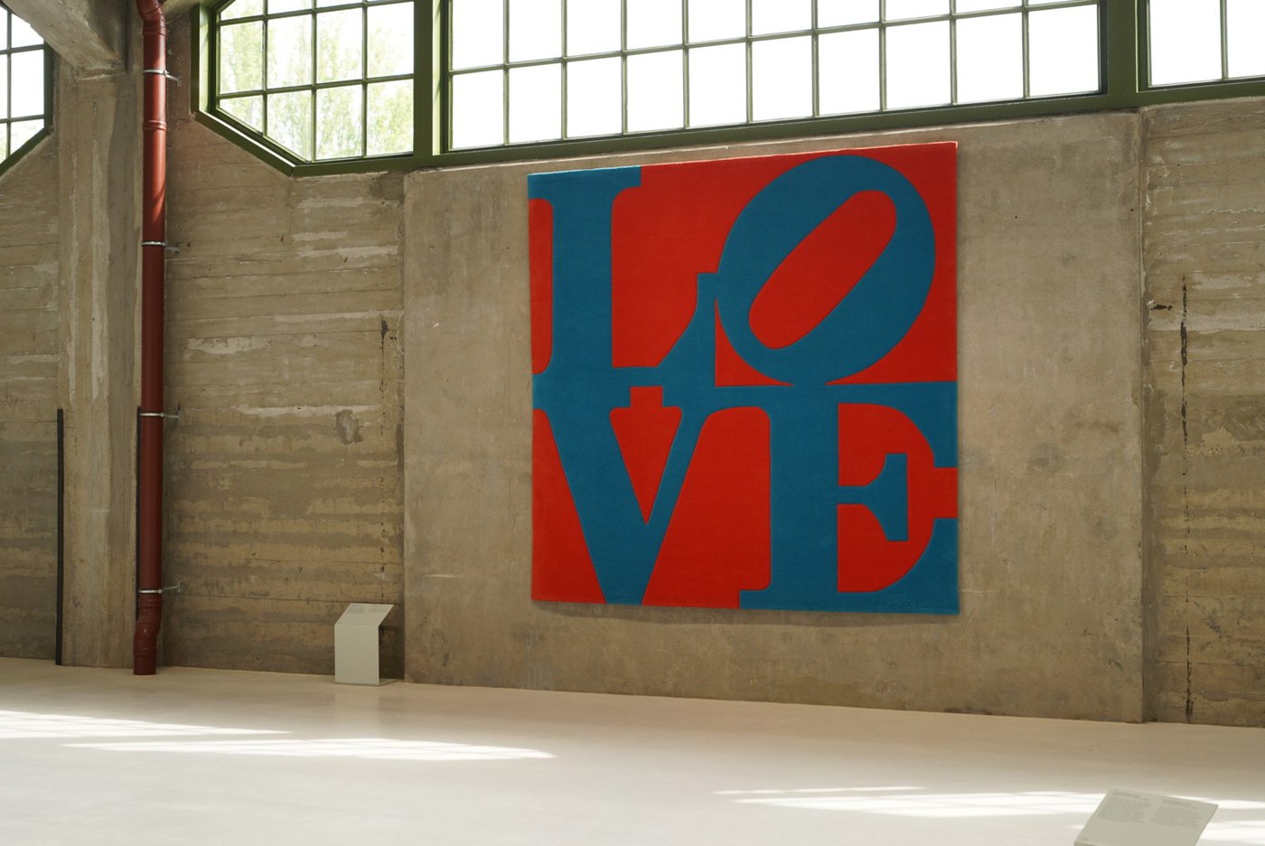 Robert Indiana's LOVE painting in a gallery