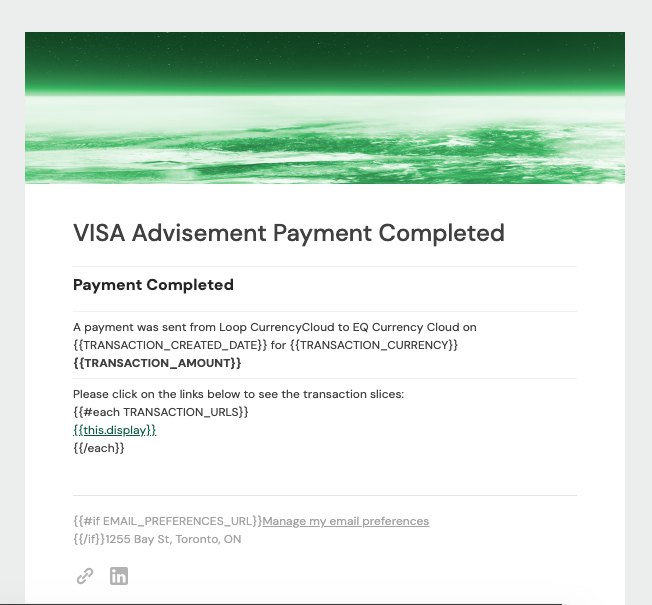 A rebuilt payment completed email