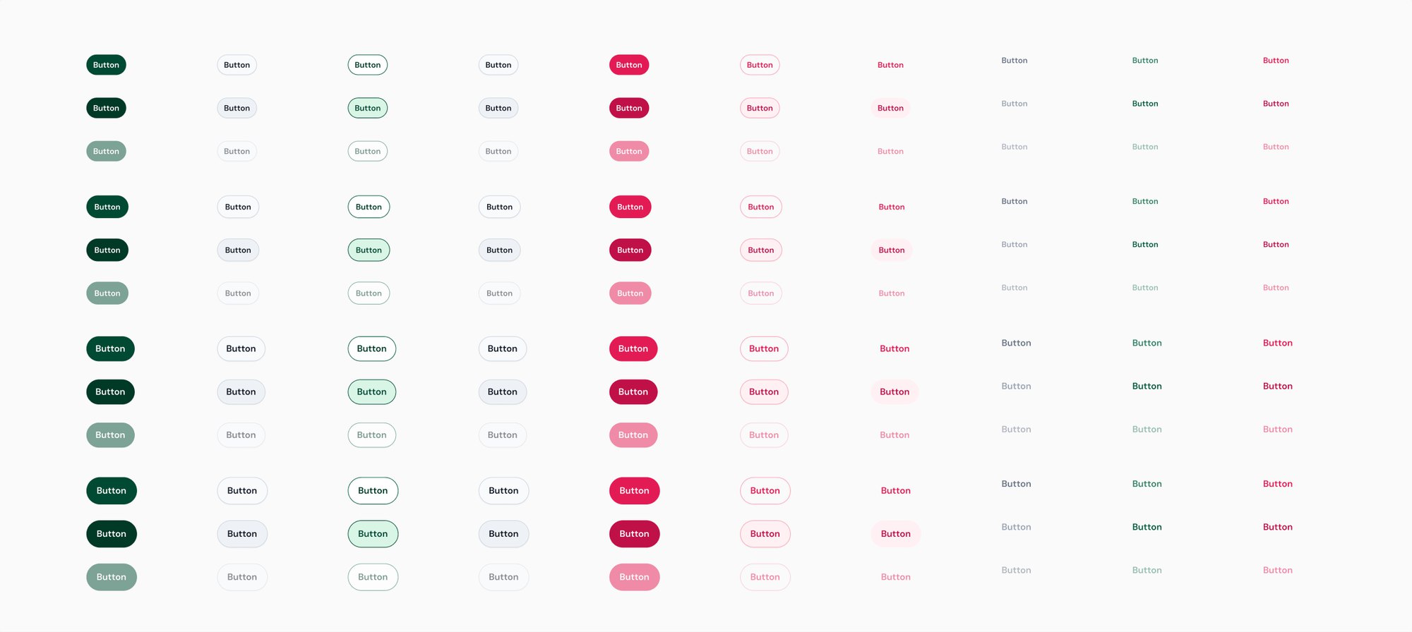 The Evergreen button set in Figma