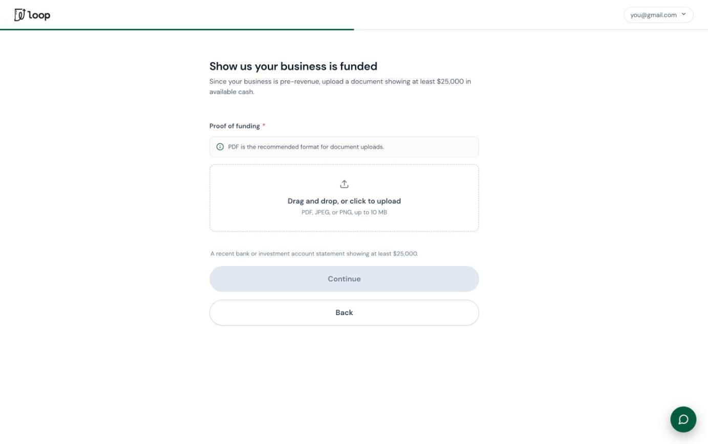 Pre-revenue businesses are asked for proof of funding